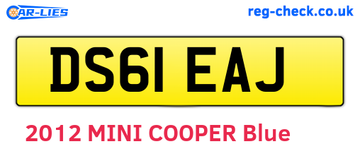 DS61EAJ are the vehicle registration plates.