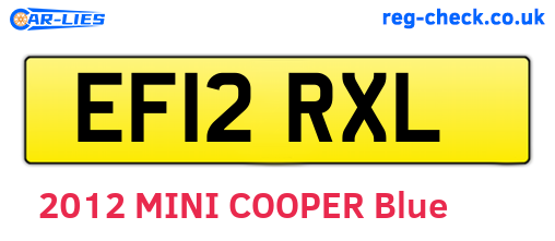 EF12RXL are the vehicle registration plates.