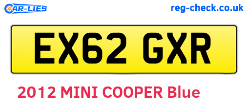 EX62GXR are the vehicle registration plates.