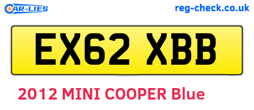 EX62XBB are the vehicle registration plates.