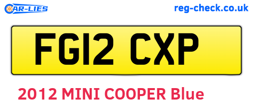 FG12CXP are the vehicle registration plates.