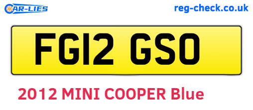 FG12GSO are the vehicle registration plates.