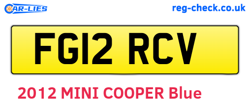 FG12RCV are the vehicle registration plates.