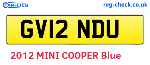 GV12NDU are the vehicle registration plates.