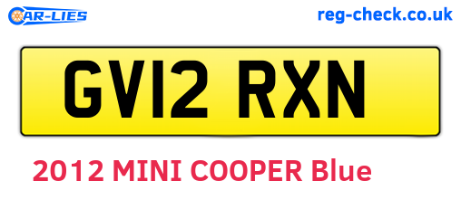 GV12RXN are the vehicle registration plates.