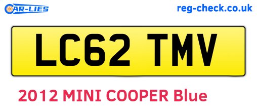 LC62TMV are the vehicle registration plates.