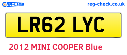 LR62LYC are the vehicle registration plates.