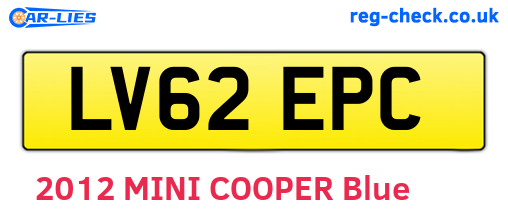 LV62EPC are the vehicle registration plates.
