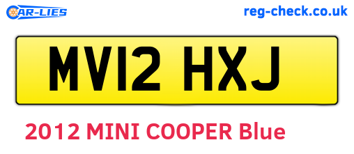 MV12HXJ are the vehicle registration plates.