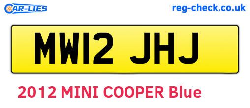 MW12JHJ are the vehicle registration plates.