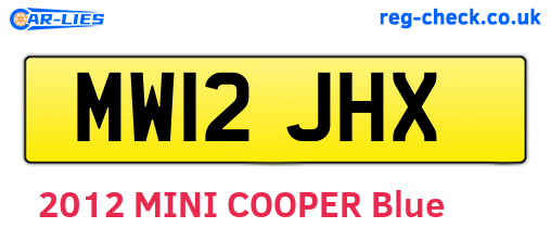 MW12JHX are the vehicle registration plates.