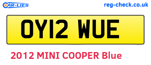 OY12WUE are the vehicle registration plates.
