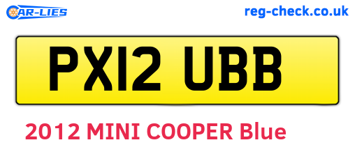 PX12UBB are the vehicle registration plates.