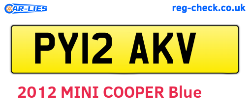 PY12AKV are the vehicle registration plates.