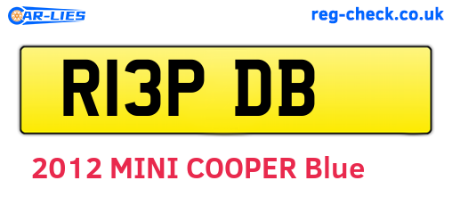 R13PDB are the vehicle registration plates.