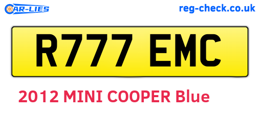 R777EMC are the vehicle registration plates.