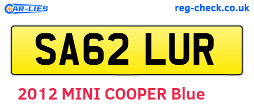 SA62LUR are the vehicle registration plates.