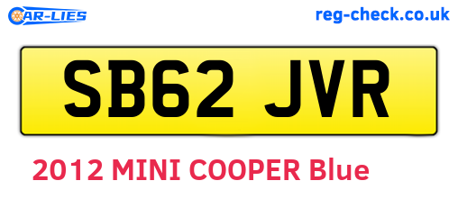 SB62JVR are the vehicle registration plates.