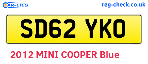 SD62YKO are the vehicle registration plates.