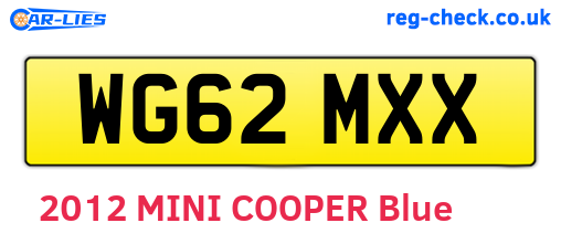 WG62MXX are the vehicle registration plates.