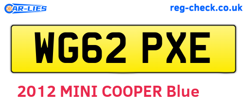 WG62PXE are the vehicle registration plates.