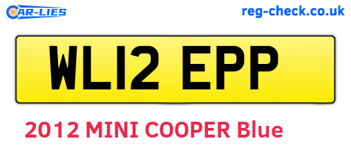 WL12EPP are the vehicle registration plates.