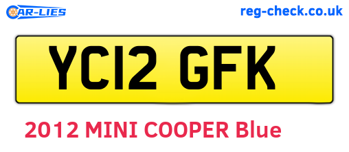YC12GFK are the vehicle registration plates.