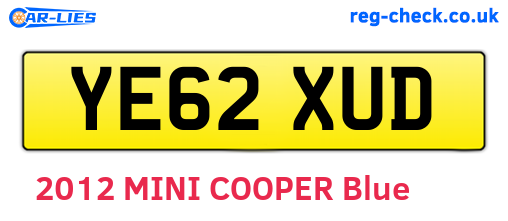 YE62XUD are the vehicle registration plates.