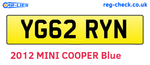 YG62RYN are the vehicle registration plates.