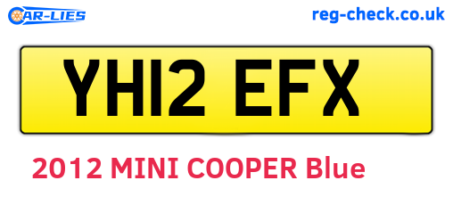 YH12EFX are the vehicle registration plates.