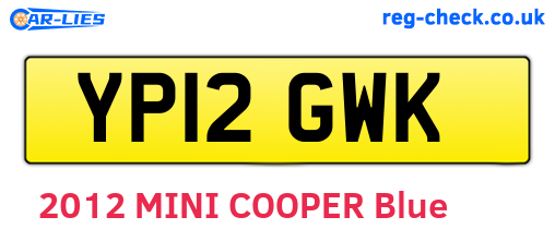YP12GWK are the vehicle registration plates.