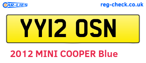 YY12OSN are the vehicle registration plates.