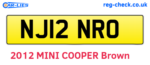 NJ12NRO are the vehicle registration plates.
