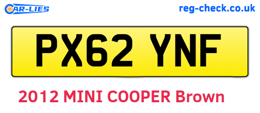 PX62YNF are the vehicle registration plates.