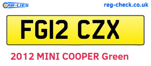 FG12CZX are the vehicle registration plates.