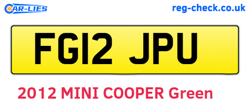 FG12JPU are the vehicle registration plates.