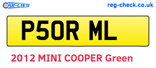 P50RML are the vehicle registration plates.