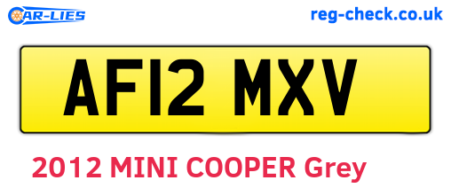 AF12MXV are the vehicle registration plates.