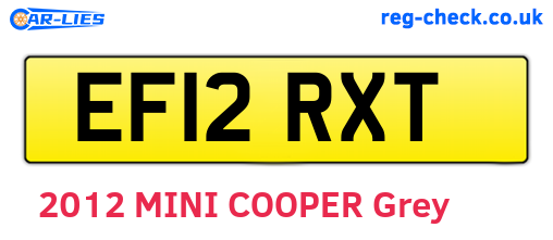 EF12RXT are the vehicle registration plates.