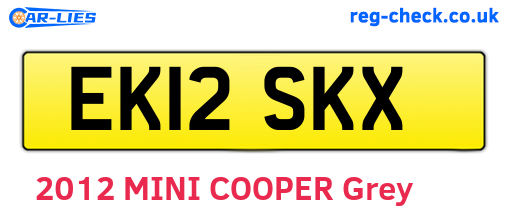 EK12SKX are the vehicle registration plates.