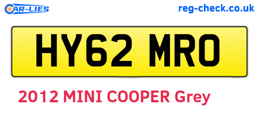 HY62MRO are the vehicle registration plates.