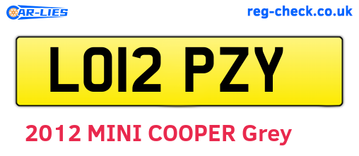 LO12PZY are the vehicle registration plates.