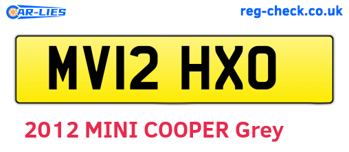 MV12HXO are the vehicle registration plates.