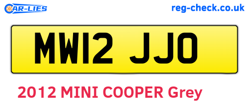 MW12JJO are the vehicle registration plates.