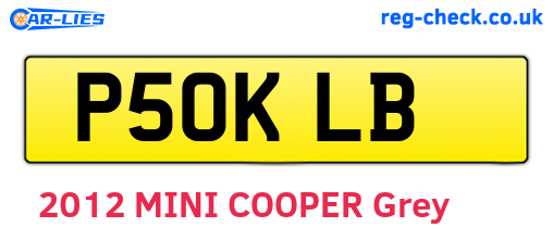 P50KLB are the vehicle registration plates.
