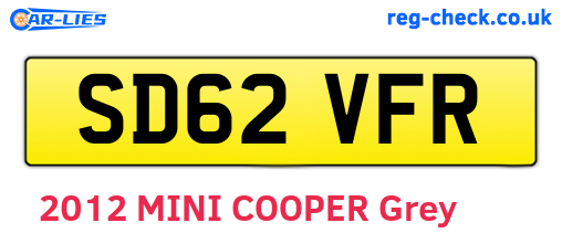 SD62VFR are the vehicle registration plates.