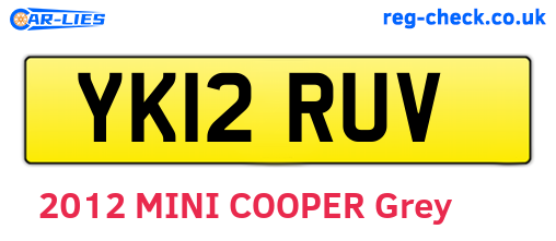 YK12RUV are the vehicle registration plates.