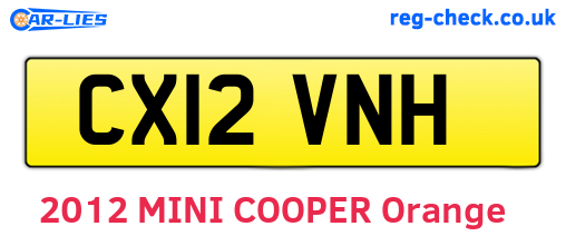 CX12VNH are the vehicle registration plates.