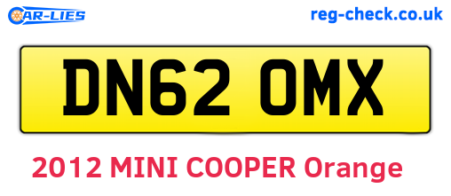 DN62OMX are the vehicle registration plates.