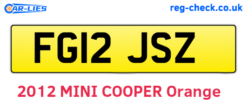 FG12JSZ are the vehicle registration plates.